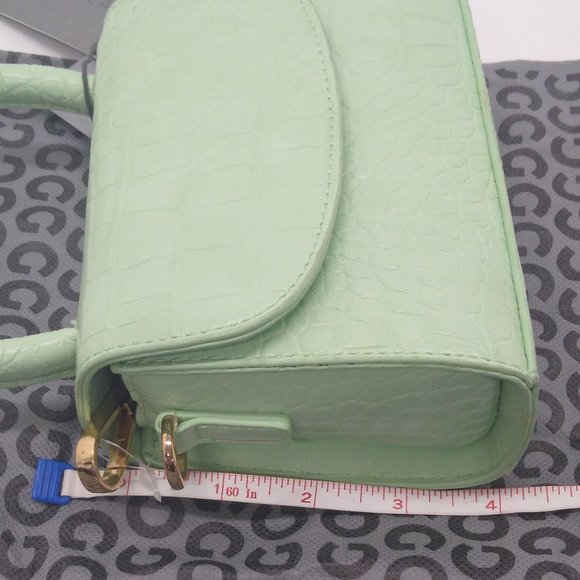 Grey Label Mini Couture Green Croc Embossed Mini Purse Cross Shoulder Bag NWT - Picture 12 of 13